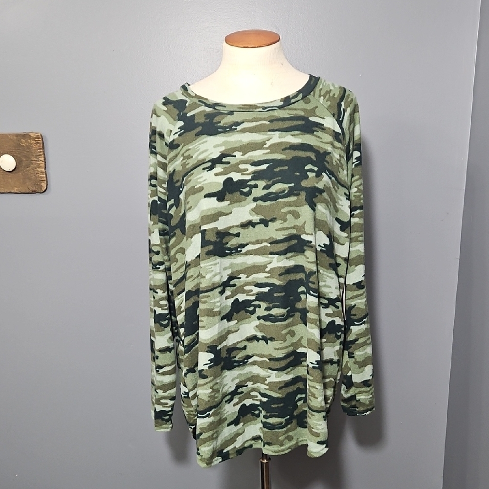 Bobbie Brooks , Super Cozy, Camo, 3X, Longsleeve , Ladies, Top